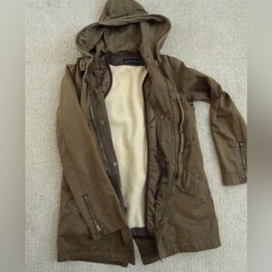 Zara Woman Army Green Hooded Jacket